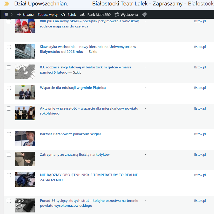 Artykuły jako szkice w WordPress